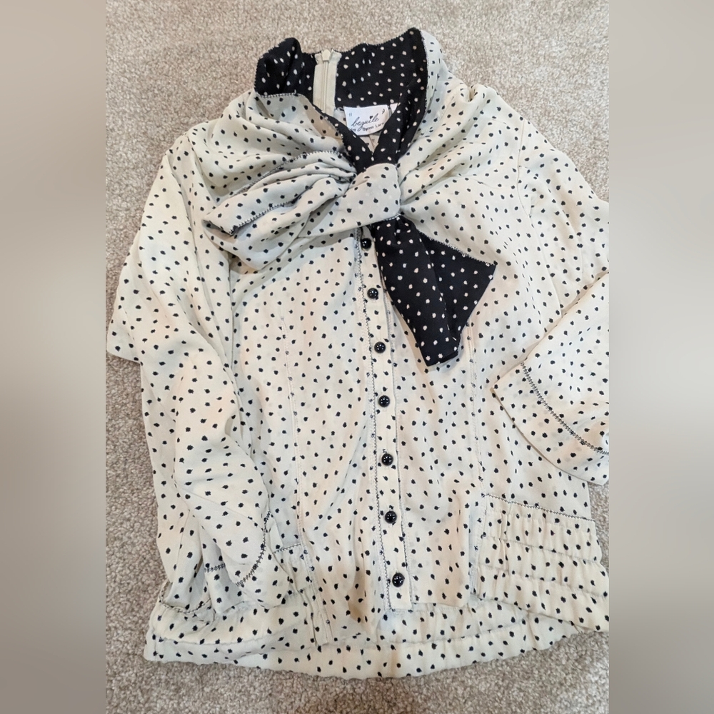Polka Dot Button-Up Blouse